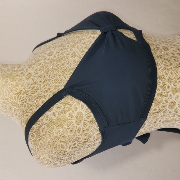 Cupshe Blue Lace Up V-Neck Cut-Out Knotted Bust Support Bralette Bikini Top SZ S - Picture 7 of 12